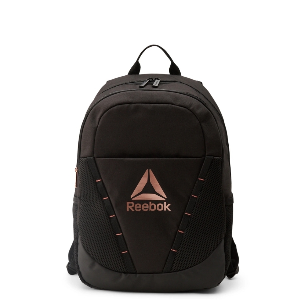 Reebok Maise Backpack/Bookbag Black & Rose Gold New